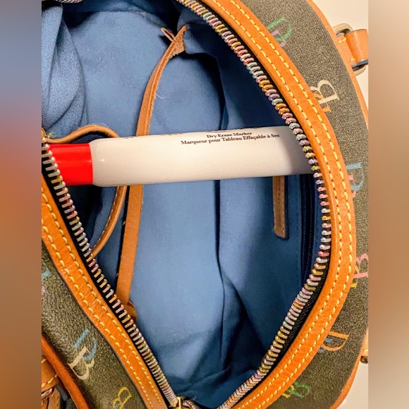 Vintage Y2K Dooney & Bourke Rainbow Monogram Mini Bowler Handbag w/ Heart Charm - Picture 13 of 17